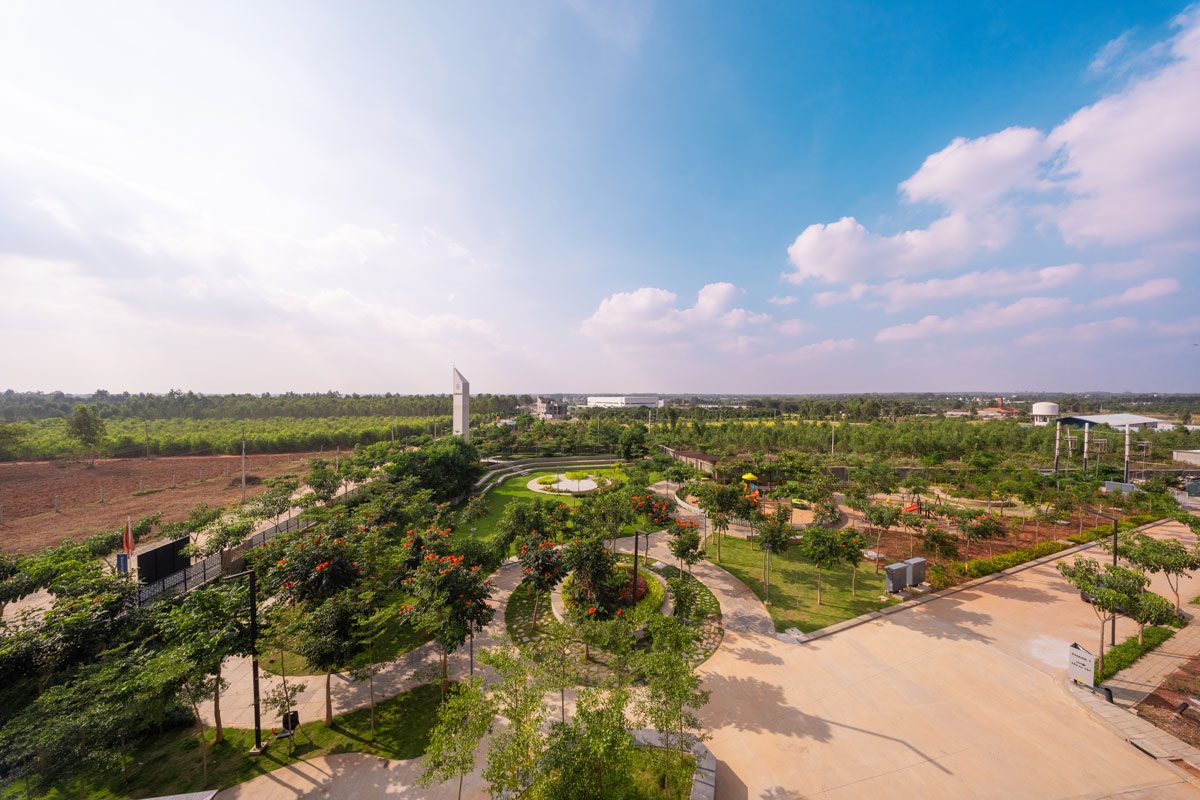 Landscaped park at Auraville, actual photograph