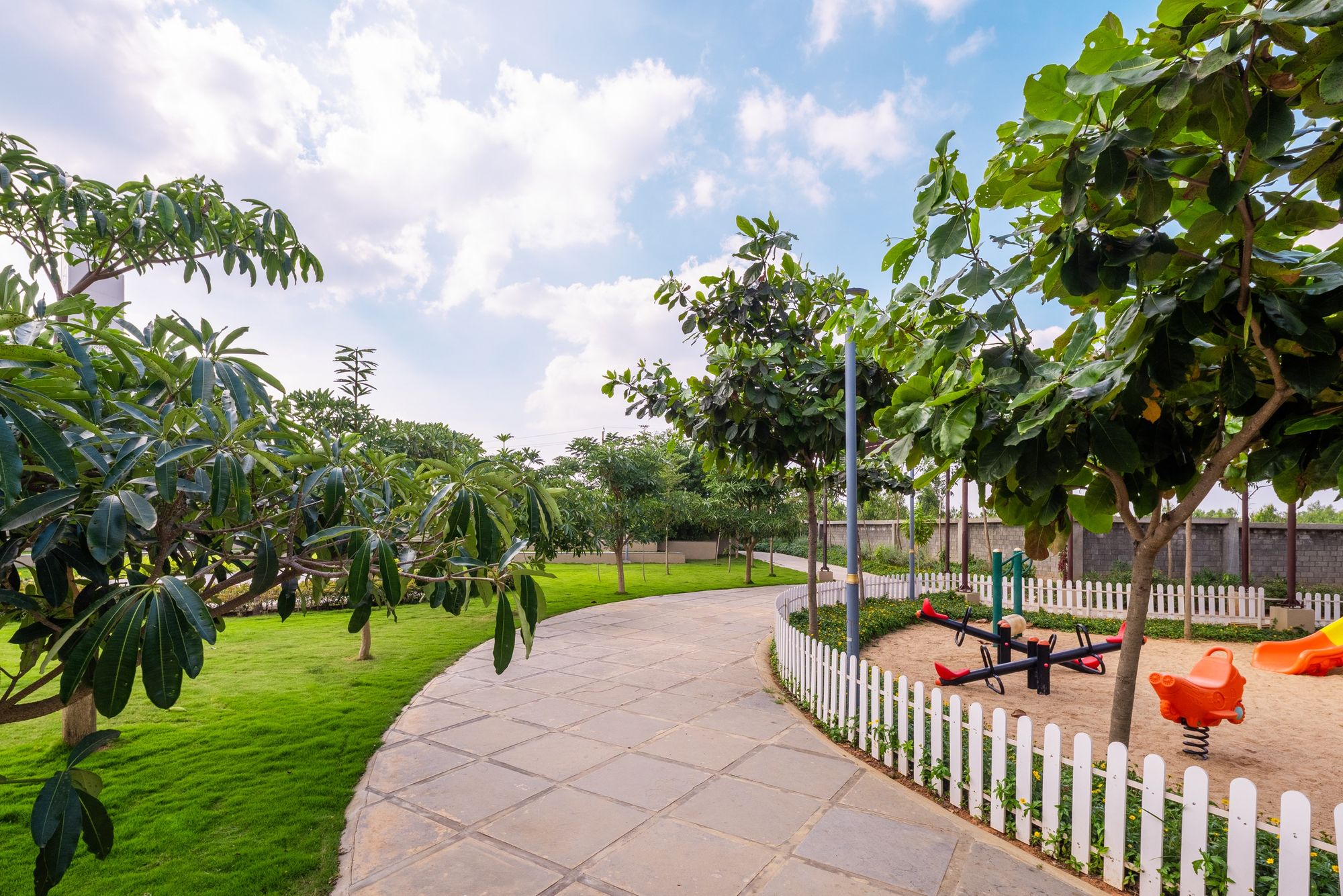 Landscaped pathway at Auraville, actual photograph